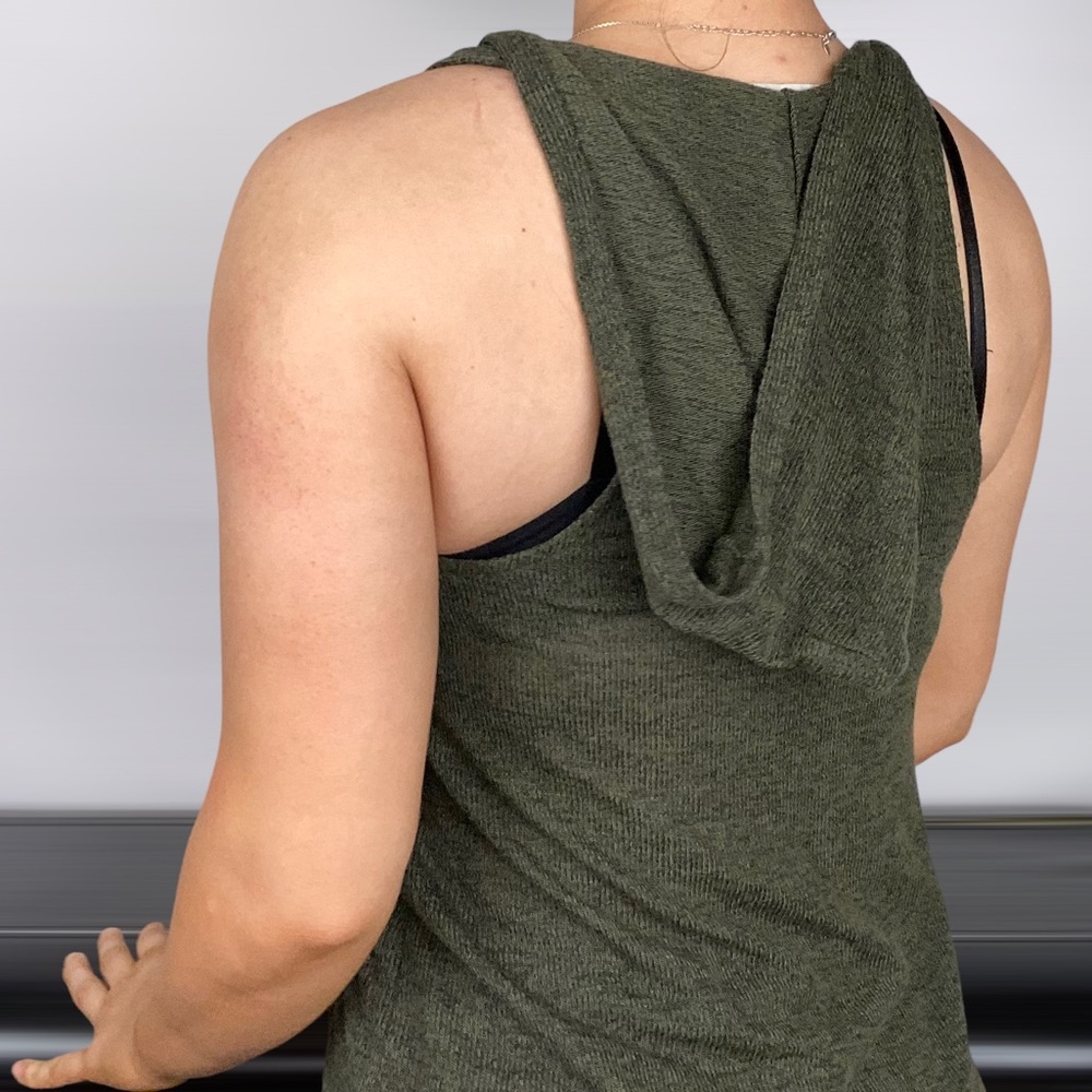 PROJECT SOCIAL T Knit Hoodie Muscle Tank Scoop Neck Knit Green Summer Spring - Picture 4 of 5